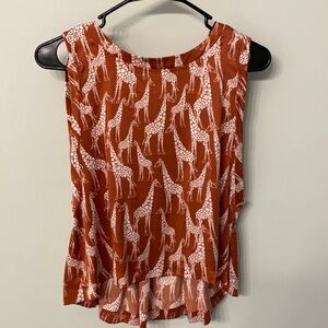 Free People Silk Copper Giraffe shirt
